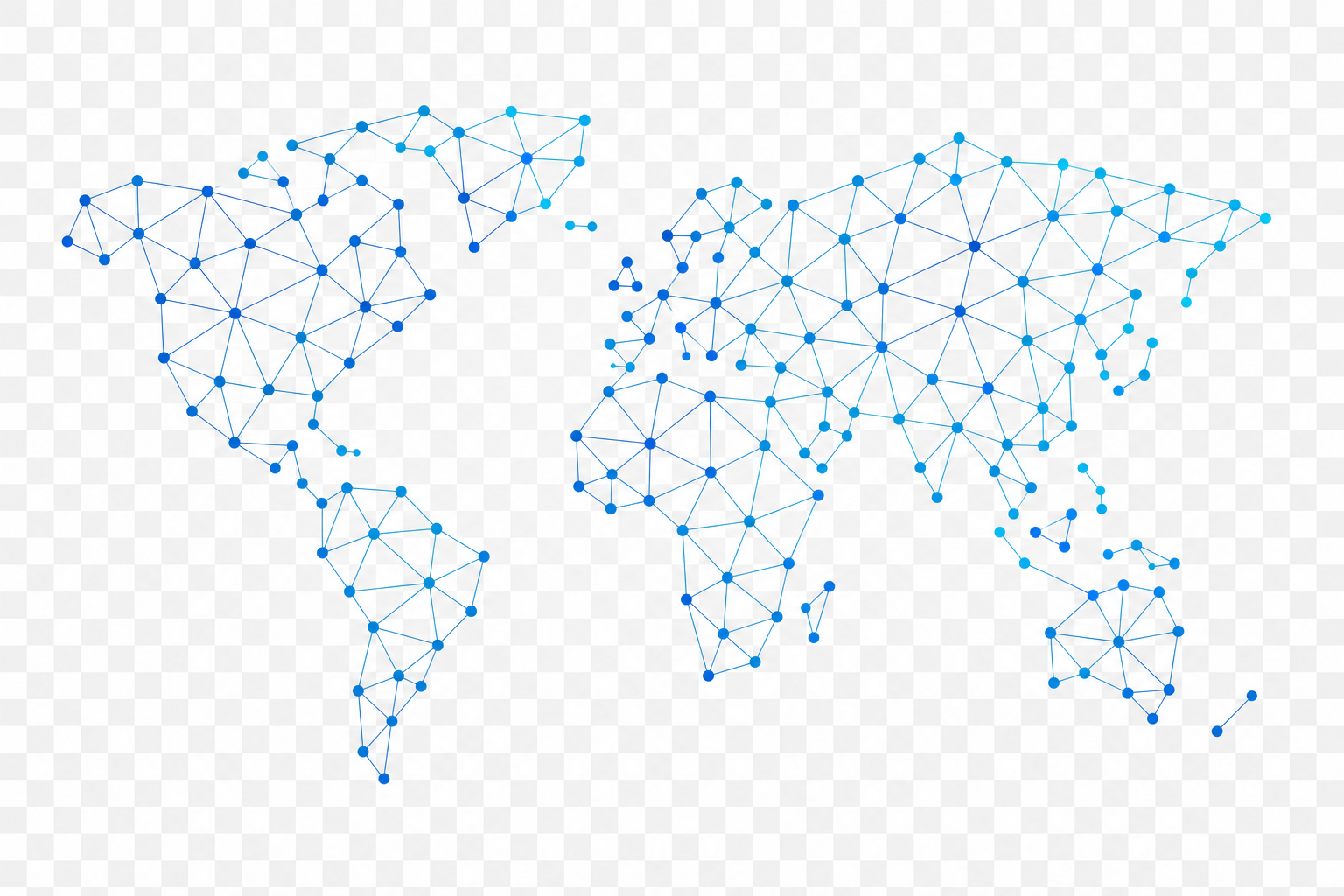 Connected Dots On World Map