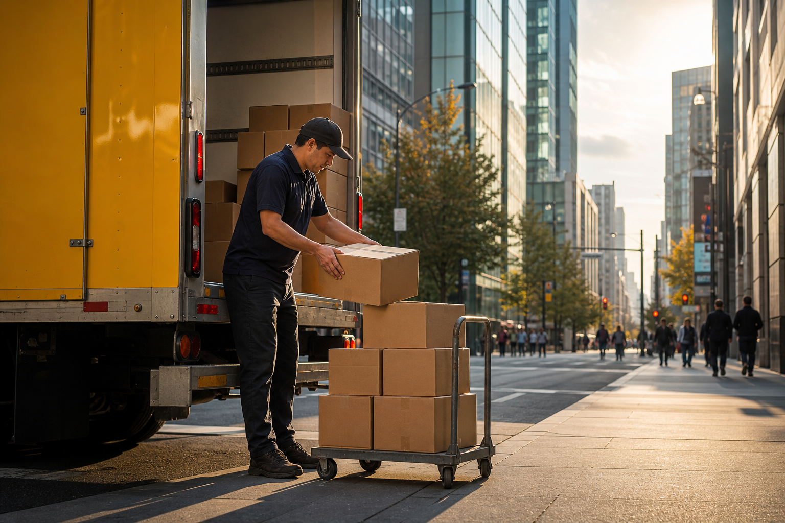 Driver Delivering Package To Customer