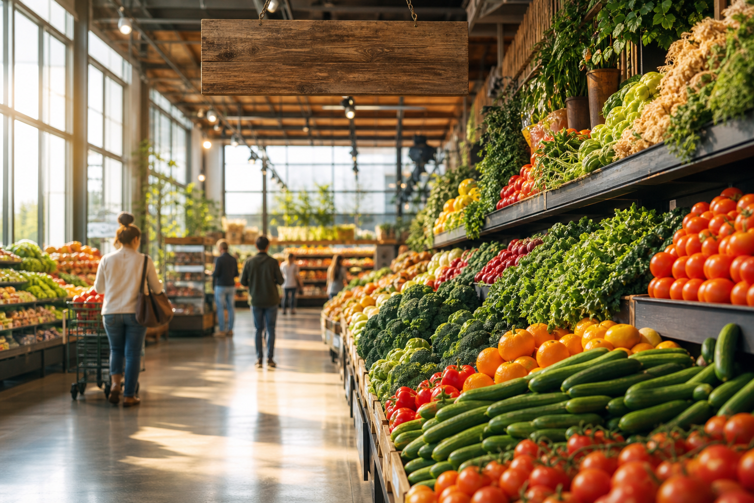 Grocery Store Aisle With Products Grocery Store Aisle With Products