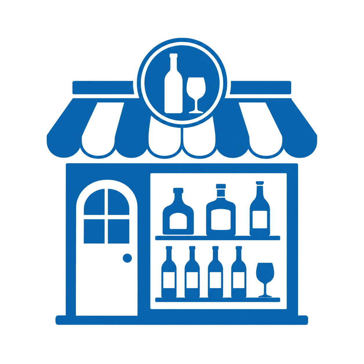 White Background Wine Store Icon