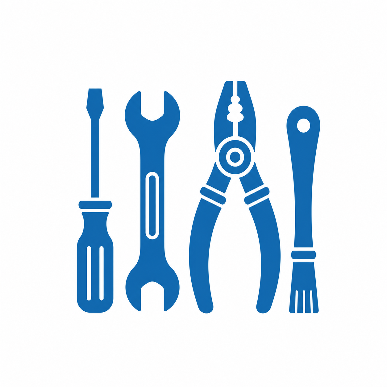 White Hardgoods And Repair Equipment Icons In 1769aa